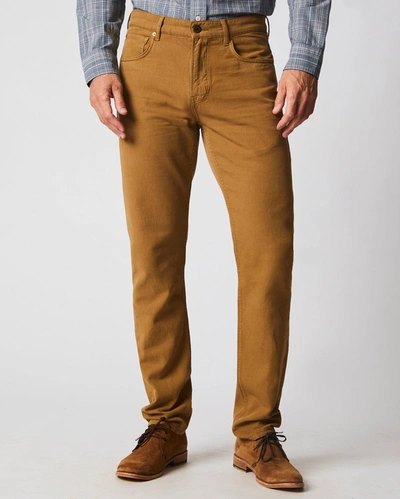 Reid Cotton Linen 5 Pocket Trouser In Dark Tan