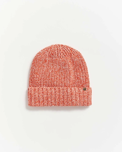 Reid Cotton Ribbon Beanie In Burnt Red