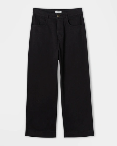 Reid Cropped Wide Leg Pant In Black