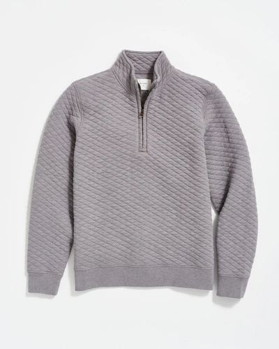 Reid Diamond Quilt Half Zip In Medium Grey