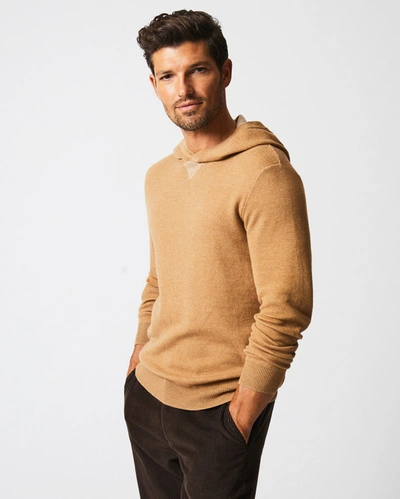 Reid Double Knit Hoodie Sweater In Camel