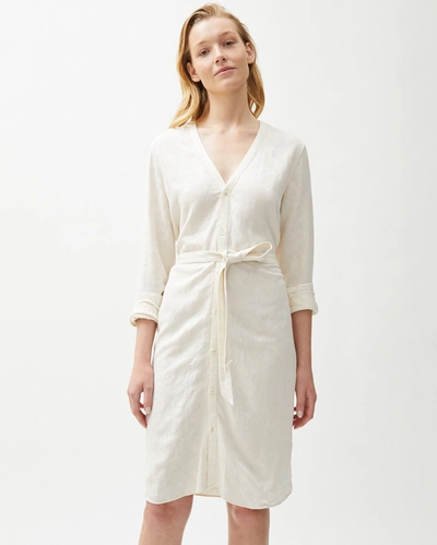 Reid Embroidered Shirt  Dress In Natural
