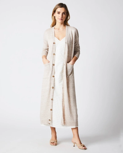 Reid Fine Gauge Duster Cardigan In Oatmeal