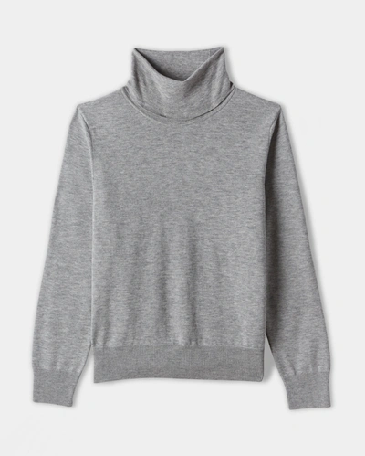 Reid Fine Gauge Turtleneck In Grey