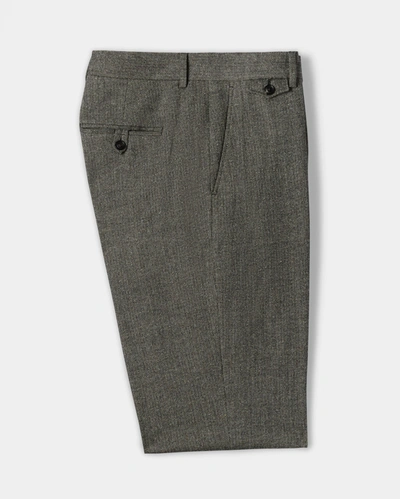 Reid Flat Front Trouser In Charcoal