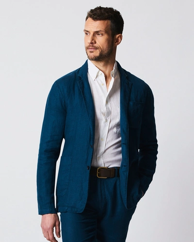 Reid Garment Dyed Archie Jacket In Coastal Blue