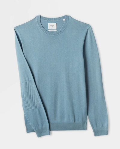 Reid Garment Dyed Sweater In Denim Blue