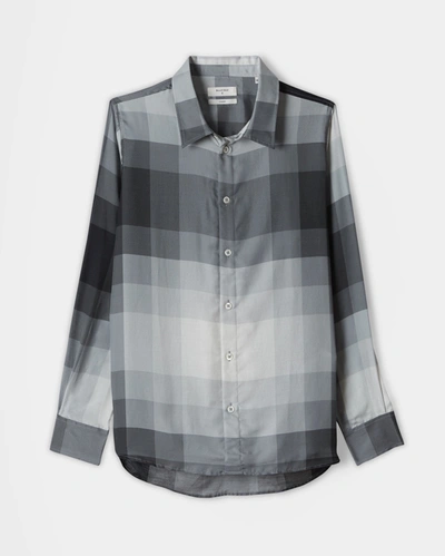 Reid Grid Plaid Shirt In Black/wht