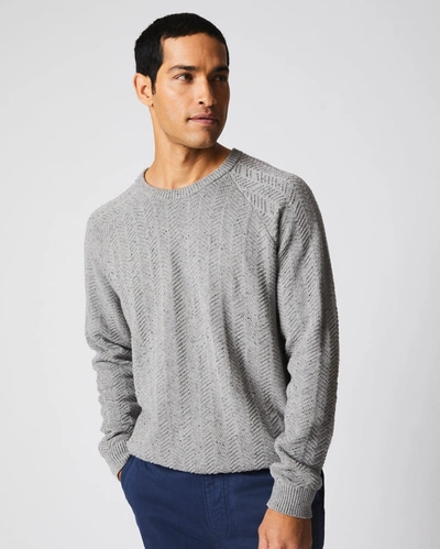 Reid Heirloom Herringbone Sweater In Light Grey