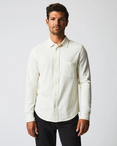 Billy Reid Long Sleeve Hemp Cotton Knit Shirt In Tinted White