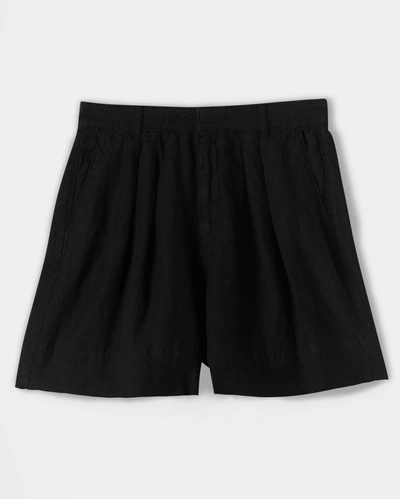 Reid Linen Pleated Short In Billy's Brown