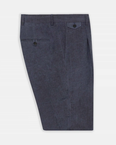 Billy Reid, Inc Linen Pleated Trouser In Navy