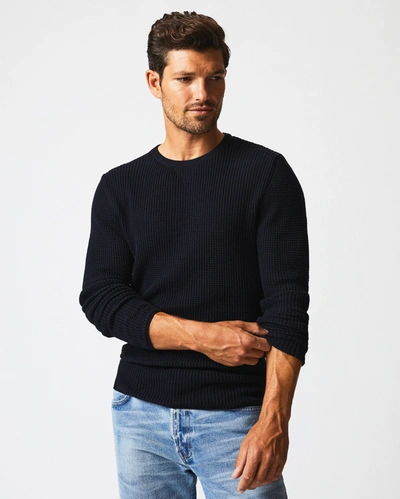 Reid Mini Waffle Crew Sweatshirt In Midnight