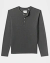 Reid Mini Waffle Henley In Grey