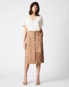 Reid Mitchell Suede Skirt In Taupe