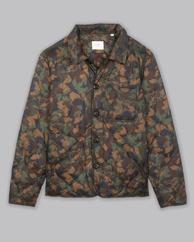 Reid Packable Camellia Shirt Jacket In Navy/brown