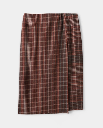 Reid Plaid Wrap Skirt In Rubber