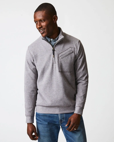 Reid Quilted Half Zip In Medium Grey