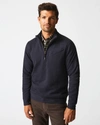 Reid Quilted Half Zip In Dark Navy