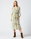 Reid Robe Wrap Dress In Ivory/gold