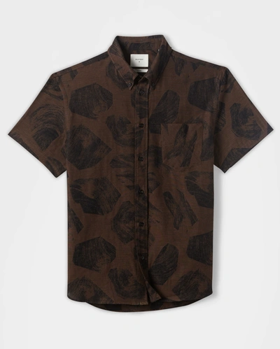 Reid S/s Bias Pocket Shirt In Black/brown