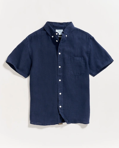 Reid S/s Linen Tuscumbia Shirt Bd In Midnight Blue