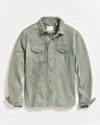 Reid Savoy Suede Workshirt In Slate Green