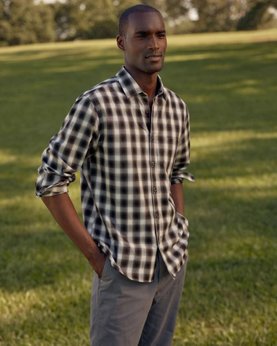 Reid Shadow Plaid Tuscumbia Shirt In Black/multi