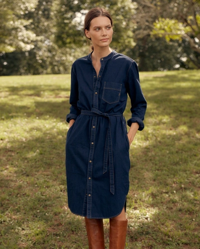 Reid Shoals Denim Shirttail Dress In Double Dye