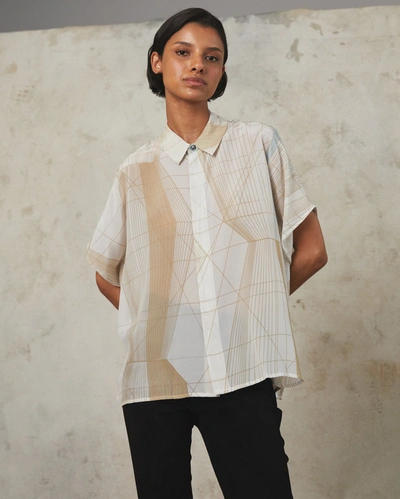 Reid Silk Lamp Shirt In Natural