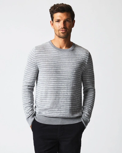 Billy Reid Space Dye Stripe Crew In Grey