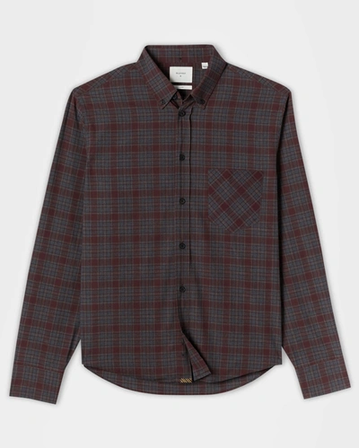 Reid Tuscumbia Shirt In Grey/wine