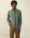 Reid Western Shirt In Blue/light Green