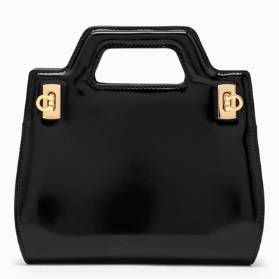 Ferragamo Black Leather Wanda Bag In Multicolor