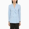 P.A.R.O.S.H P.A.R.O.S.H. | LIGHT BLUE SATIN DOUBLE-BREASTED JACKET