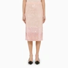 P.A.R.O.S.H PINK SEQUIN PENCIL SKIRT