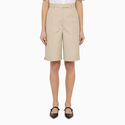 THOM BROWNE THOM BROWNE | KHAKI HIGH-WAISTED BERMUDA SHORTS