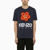 KENZO KENZO | MIDNIGHT BLUE T-SHIRT WITH LOGO