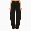 ALAÏA BLACK ROUNDED WOOL TROUSERS