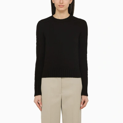 Max Mara Pure Cashmere Crew-neck Jumper In Black