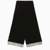 Apc A.p.c. Alix Brodée Black Virgin Wool Scarf In Black