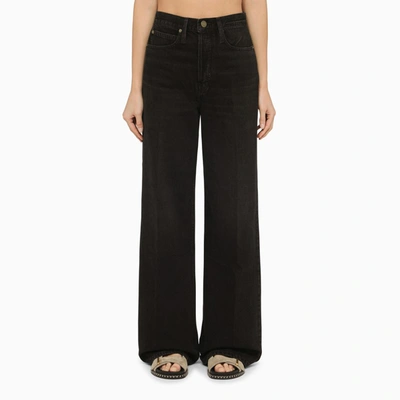 Frame Wide-leg Jeans 1978 Supernova Denim In Black