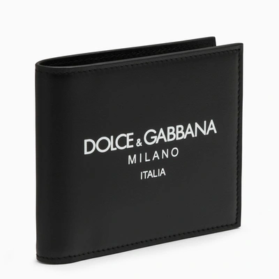 DOLCE & GABBANA DOLCE&GABBANA BLACK LEATHER BI-FOLD WALLET WITH LOGO