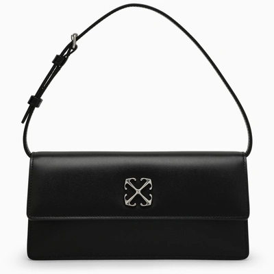 Off-white Black Leather Handbag With Logo
