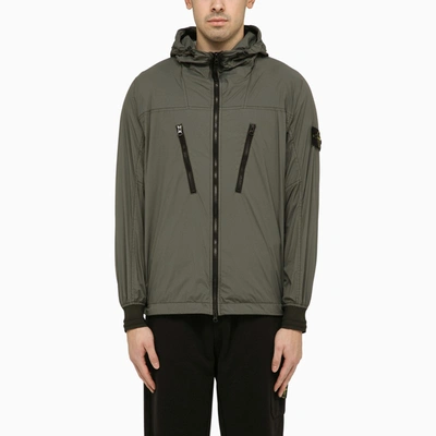 Stone Island Shirt Jacket In Moss-coloured Technical Cotton Men In Green