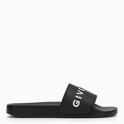 GIVENCHY GIVENCHY | BLACK SLIDE SLIPPERS WITH LOGO