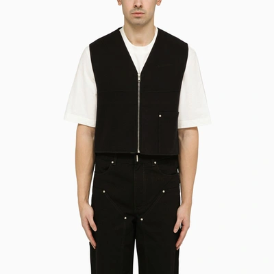 GIVENCHY GIVENCHY | BLACK GAUZED FABRIC WAISTCOAT