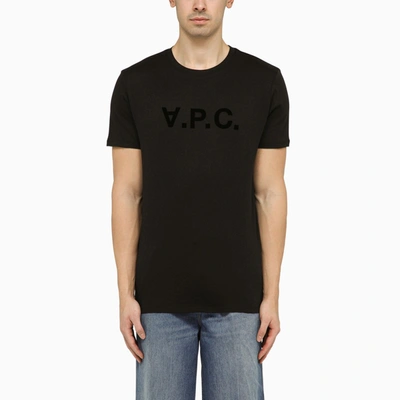Apc Logo Cotton T-shirt In Black