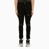 AMIRI BLACK SKINNY JEANS WITH CAMOUFLAGE PATCHES