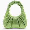 Jw Pei All-over Strass Satin Gabbi Mini Hobo Bag In Green